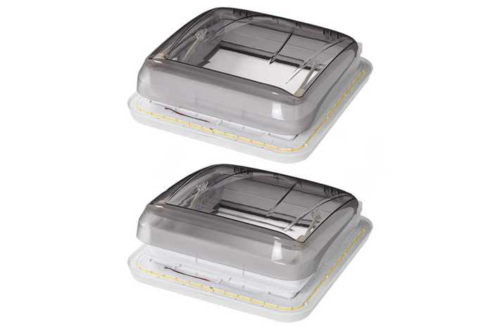 Ventana de techo para autocaravana ProPlus 610905V01 con iluminación LED, 400x400 mm.