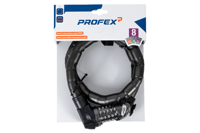 Candado reforzado para bicicleta con código PROFEX 81601, 90 cm de largo.