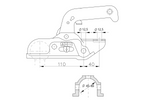 Enganche de bola WINTERHOFF WW 30-D2 para remolque de 3000 kg con barra de tiro de tubo de 45-46 mm, hierro fundido.