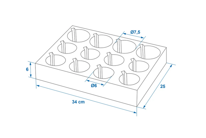 Soporte para vasos y tazas ProPlus 761472 para caravana, de espuma rígida, con capacidad para 12 vasos.