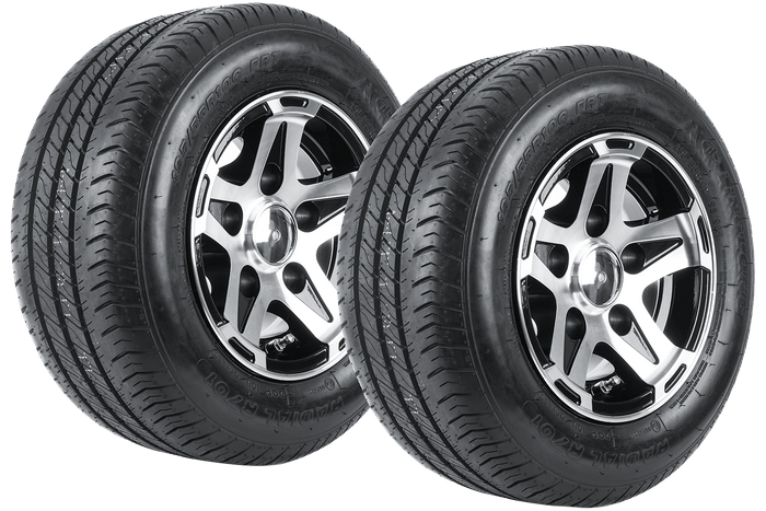 Juego de dos ruedas reforzadas para remolque LINGLONG TIRE 195/55 R10C 98/96N ALU UNITRAILER RIM 6Jx10" 5x112 ET:-4
