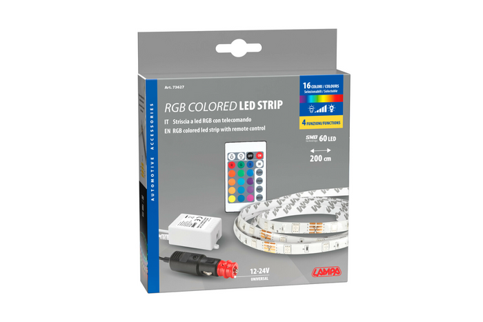 Tira de LED RGB con cinta autoadhesiva LÁMPARA 12/24V 200 cm