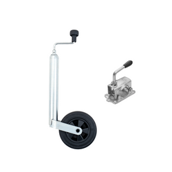 Rueda jockey con abrazadera de hierro fundido WINTERHOFF ST48-200V+KLE48-G 150 kg 48 mm 505-725 mm