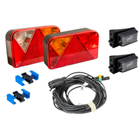 Juego de luces: luces traseras DOBPLAST + luces laterales LED DOBPLAST + arnés MANTES 7m 7-PIN + conectores rápidos