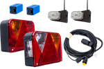 Juego de luces: luces traseras DOBPLAST DPT35 + luces de posición laterales ASPÖCK FLEXIPOINT I + arnés MANTES 4,5 m 7PIN