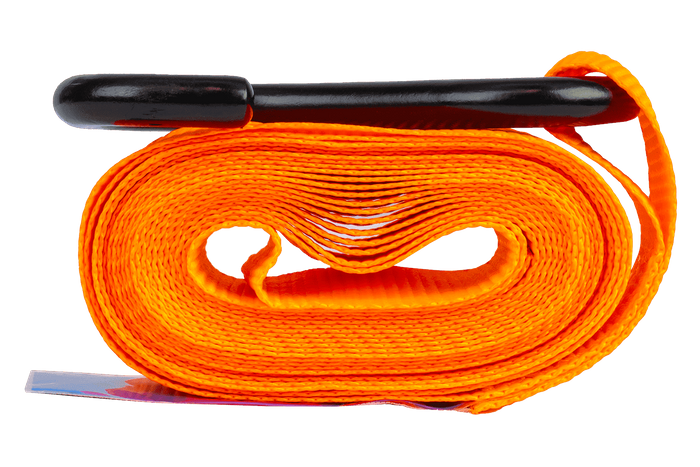 Juego de cuatro correas de transporte UNITRAILER de 4 m/25 mm/0,68 t de color naranja con tensor, en maleta.