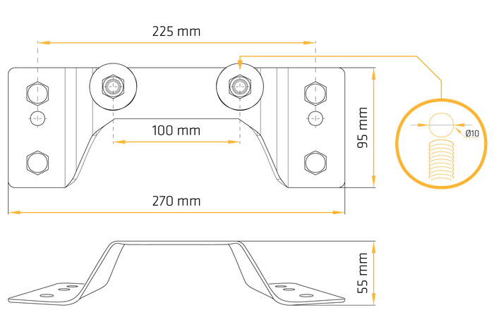 Soporte de rueda de recambio para remolque Unitrailer Garden Trailer KIPP