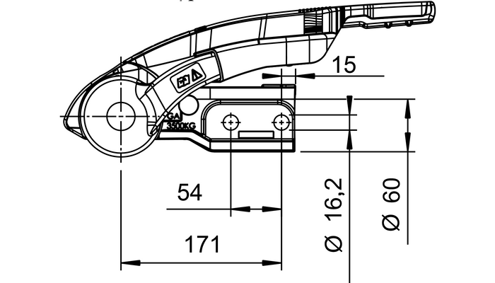 Enganche de bola AL-KO AKS3504 con estabilizador para remolque de 3500kg con lanza tubular de 60mm con protección antirrobo