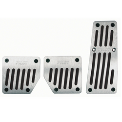 Cubre pedales de aluminio LAMPA TOURING BLACK PILOT con goma antideslizante
