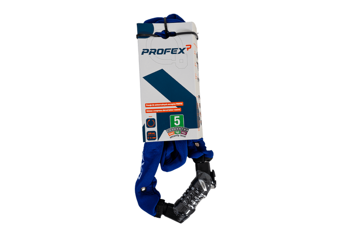 Candado para bicicleta PROFEX 81662 Neo de 130 cm con combinación y cadena.