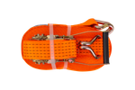 Juego de cuatro correas de transporte UNITRAILER de 15 m/50 mm/5 t de color naranja con tensor.