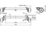 AL-KO COMPACT eje frenado para remolque / grúa 1350kg 1300mm 1750mm 5x112