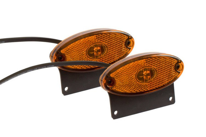 Luces de posición laterales LED Aspöck Flatpoint II, juego de 2 luces de posición con soporte