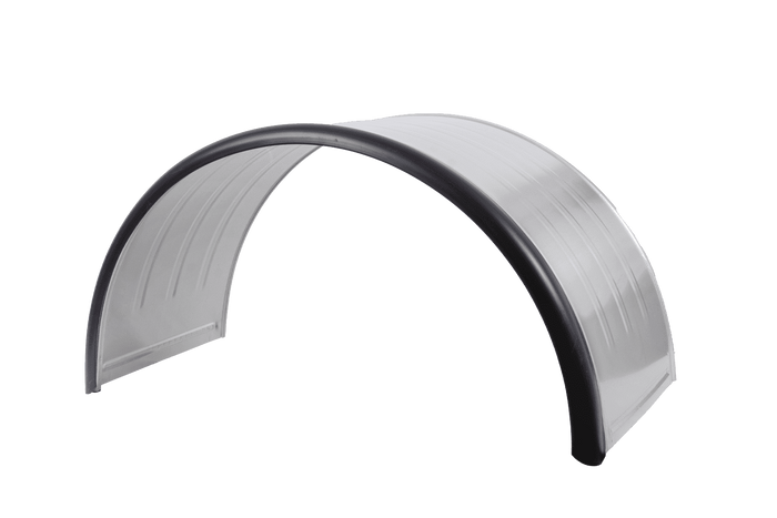 Guardabarros doble para remolque de 17,5 a 19,5", paso de rueda DOMAR DK7140 de 1000/500 mm, metálico con borde de goma.
