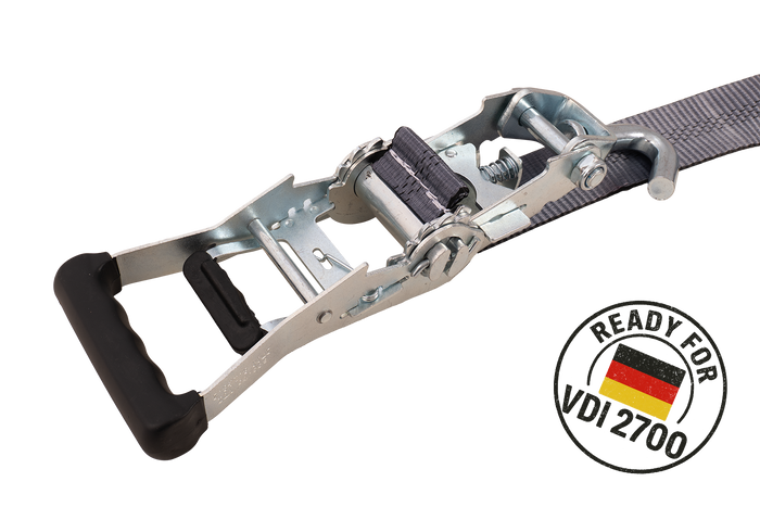 Correa de transporte para grúa HEFFA CARLINE 130, correa de sujeción de ruedas, 2,8 m/50 mm/5 t, VDI 2700