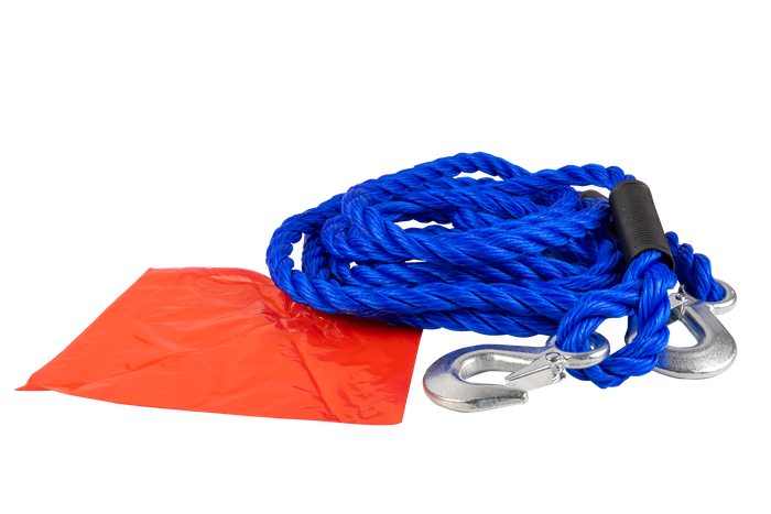 Cuerda de remolque con ganchos Correa de remolque LAMPA 4m/18mm/5t azul