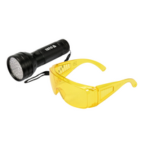 Linterna + gafas de seguridad YATO YT-08581, linterna UV de 51 LED