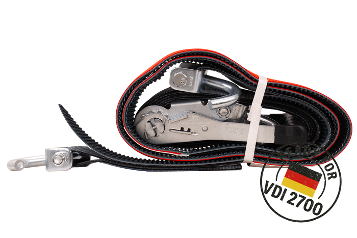 Juego de cuatro correas de transporte para remolque HEFFA CARLINE 130, correas de sujeción de ruedas de 5 m/50 mm/5 t VDI 2700