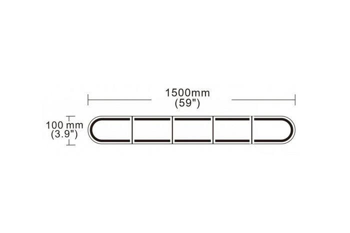 Luz de advertencia LED KAMAR DARK BLK0062, lámpara intermitente de 6 modos, 1500 x 100 mm