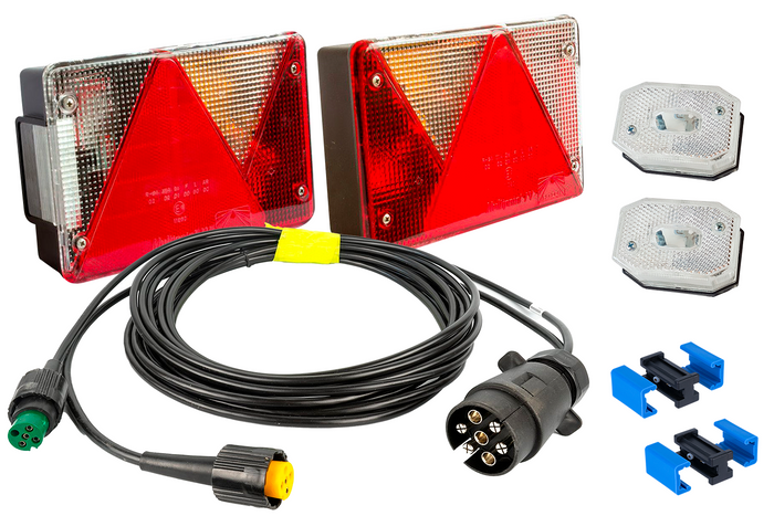 Kit de luces ASPOCK: luces traseras + luces de posición + mazo de cables de 4 m y 7 patillas