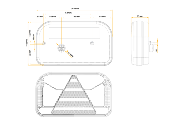 Piloto trasero FRISTOM FT-170 LED 6 funciones derecho