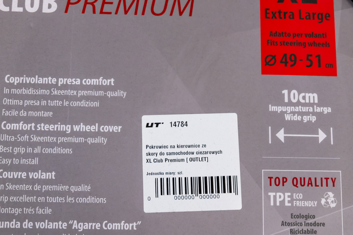 Funda de volante de cuero premium Club XL para camiones