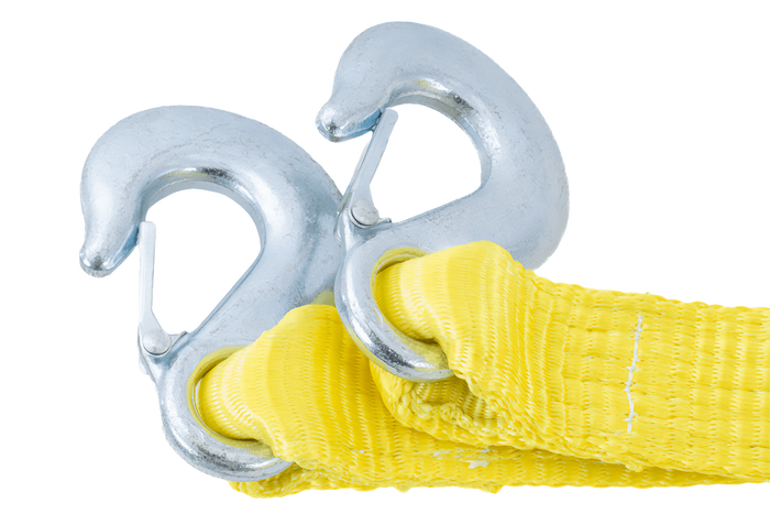 Cuerda de remolque con ganchos UNITRAILER correa de remolque 5m/50mm/7,5t amarilla