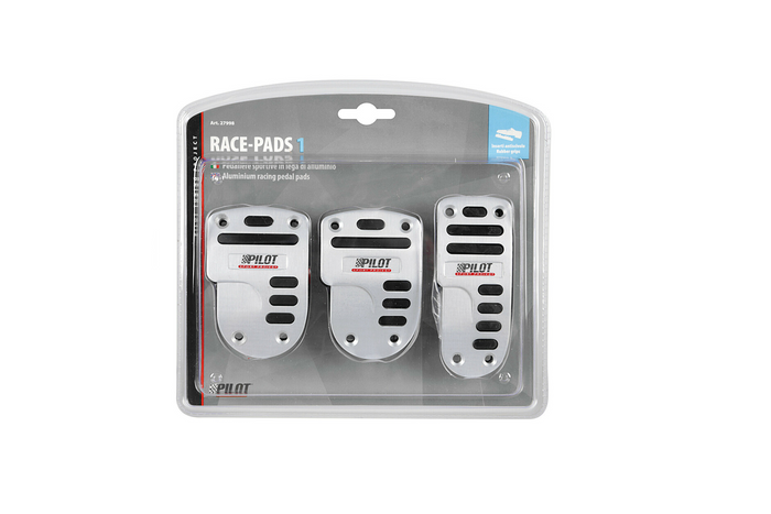 Cubre pedales de aluminio LAMPA RACE 1 PILOT con goma antideslizante