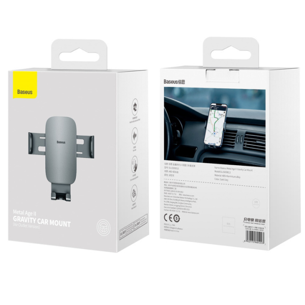 Soporte de coche BASEUS Metal Age II con gravedad para ventilación, ajustable