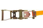 Juego de cuatro correas de transporte UNITRAILER de 5 m/25 mm/1 t de color naranja con tensor.
