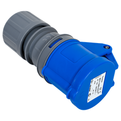 Enchufe eléctrico MANTES 2P+Z, enchufe portátil 16A 230V con tapa.