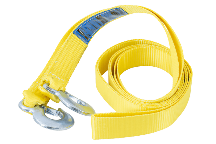 Cuerda de remolque con ganchos UNITRAILER correa de remolque 5m/50mm/6t amarilla