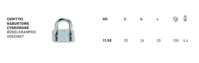 Grapa 55mm de altura BOZAMET