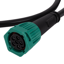 Conector bayoneta derecho FRISTOM de 6 pines para remolque, verde, con cable de 1 m