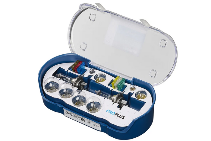 Kit de bombillas H7 para autocaravana y coche ProPlus 410162, juego de repuesto de 16 piezas.