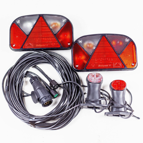 Conjunto: Pilotos traseros Aspöck Multipoint II, luces de gálibo Superpoint II con arnés  7 m 13-pin