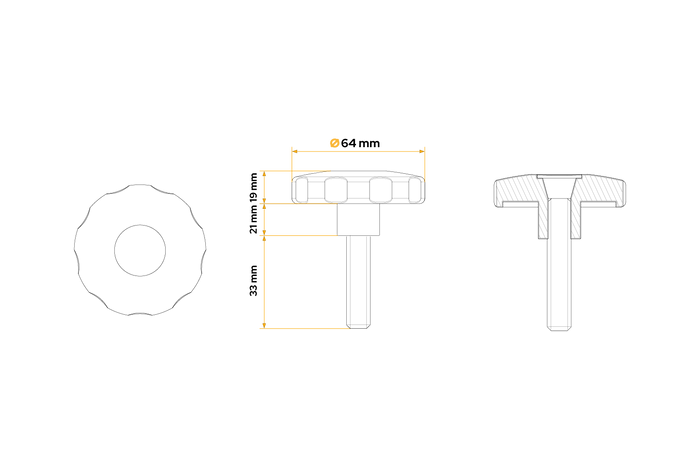 Pomo M10X33 TULPLAST POK-03 reforzado para rampas