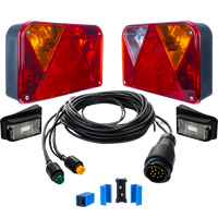 Juego: Luces traseras combinadas DPT 35 con luces de posición DPT 15 y un arnés de 5,5 m de 13 pines con conectores rápidos
