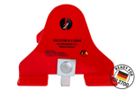 Bloqueo de rueda para grúa PRAMAR Radstopper VDI 2700 rojo - ajustable, universal