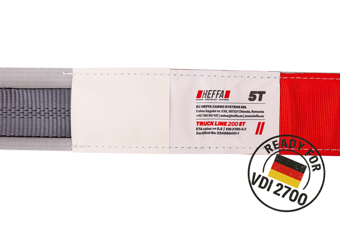 Juego de cuatro correas de transporte para remolque HEFFA CARLINE 130, correas de sujeción de ruedas de 5 m/50 mm/5 t VDI 2700