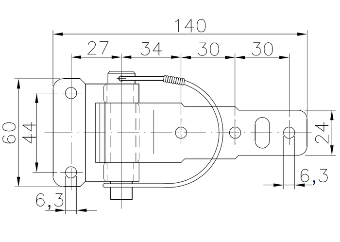 Bisagra lateral con grillete BSCH 30-2 - recambio