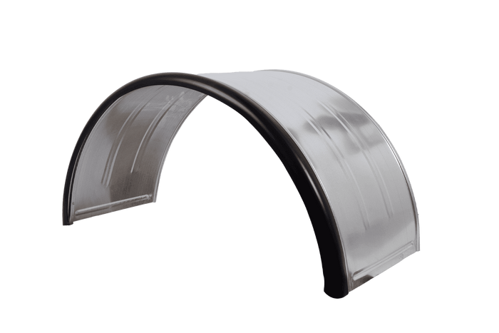 Guardabarros doble para remolque de 16-17,5" DOMAR DK7135, paso de rueda de 1000/450 mm, metálico con borde de goma.