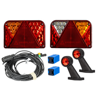 Juego de luces: luces traseras LED DOBPLAST DPT35 + luces de posición laterales LED FRISTOM FT-009 + arnés MANTES de 7 pines y 7 m