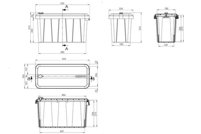 DAKEN 82211 Caja herramientas BLACKIT LITE 555x250x310mm 24l