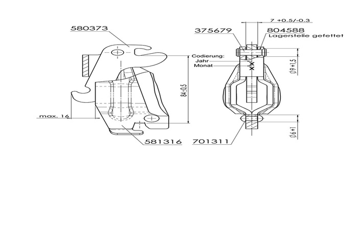 Expansor de zapatas de freno para tambor AL-KO 200x50 230x60