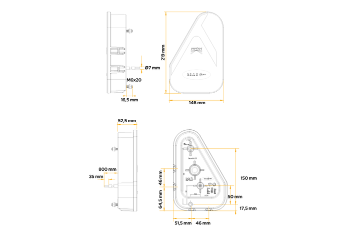 ASPÖCK Earpoint LED luz trasera 5 funciones, izquierda