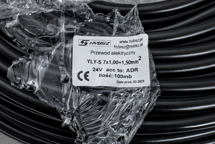 Cable eléctrico HYBSZ YLY-S 7x1+1x1,5 de ocho núcleos - 1 m