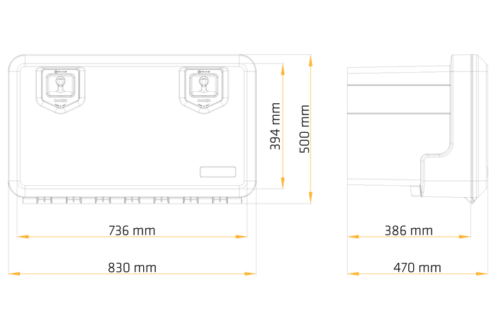 DAKEN 81006 WELVET caja de herramientas 830x500x470mm 120l
