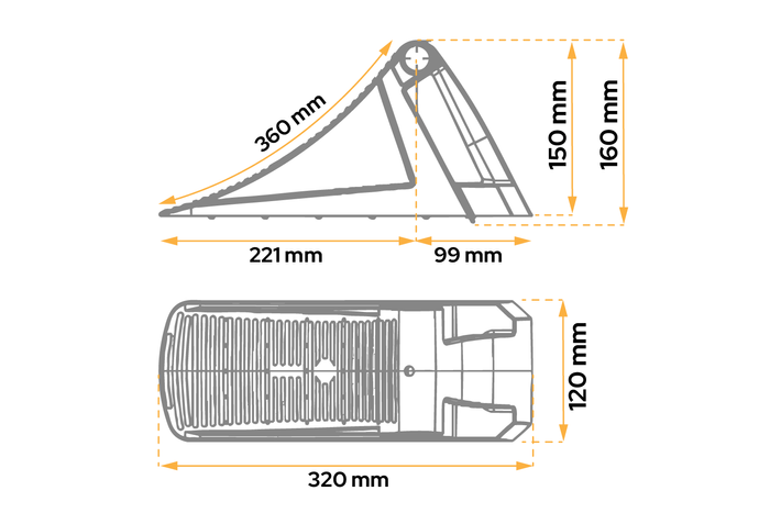 Calzo de rueda AL-KO H: 160 mm UK36