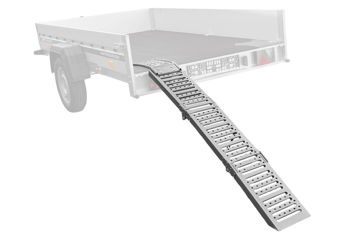 Rampa plegable UNITRAILER ALR005 de acero para remolques, 200 cm, 250 kg.